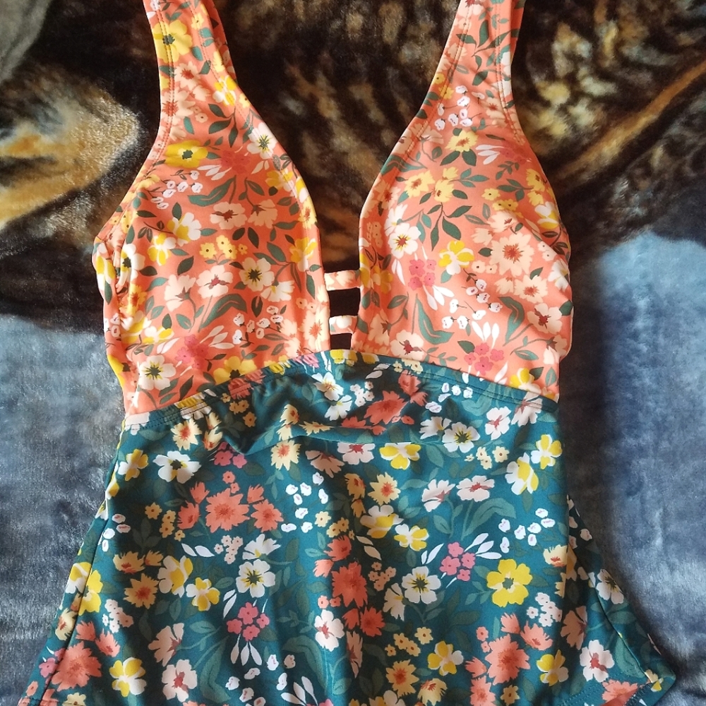Floral one-piece swimsuit